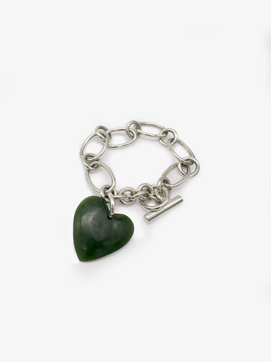 Big Green Heart Bracelet