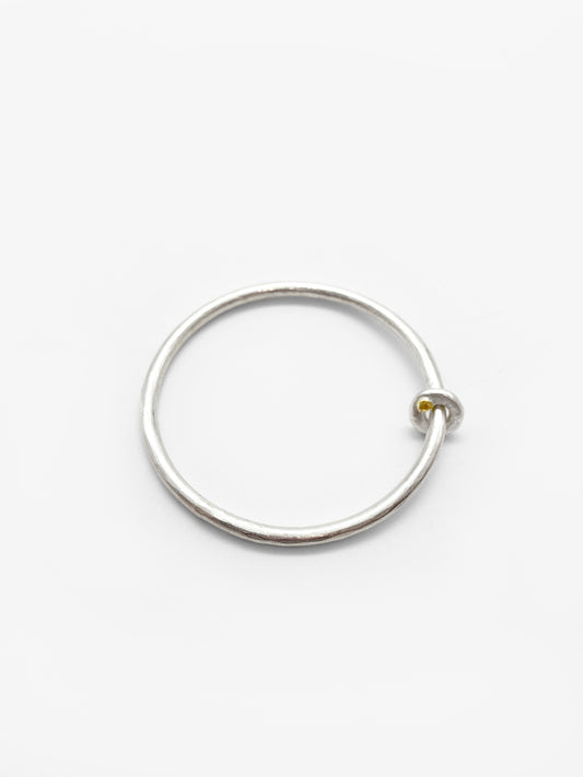 Pure Silver Bangle with Ring