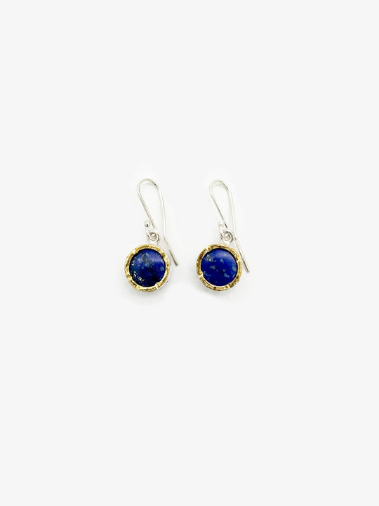 Lapis Round Earrings (DM569)