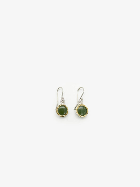 Small Round Pounamu Earrings (DM570)