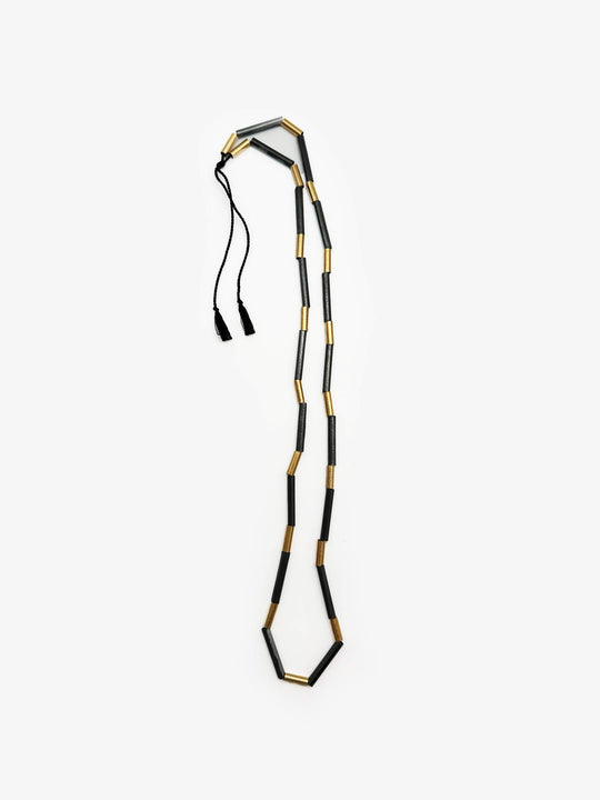 Black & Gold Tube Necklace