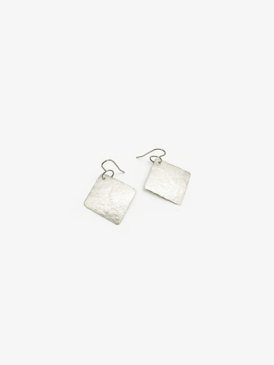 Square Silver Earrings