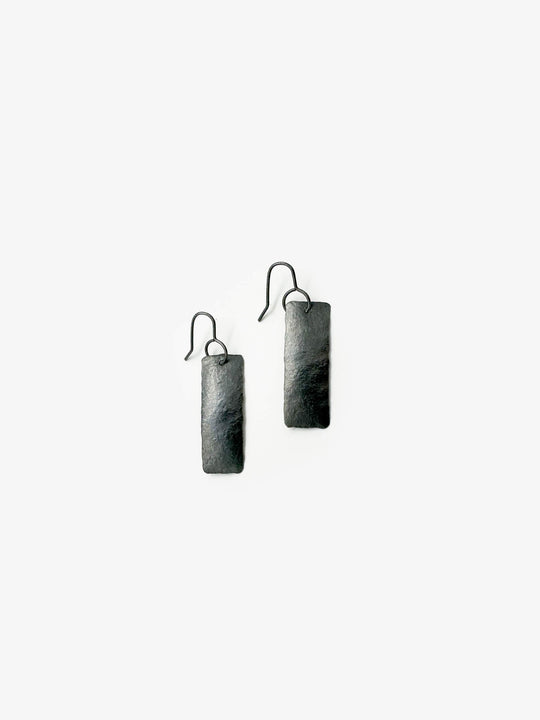 Strips Oxidised Silver Earrings