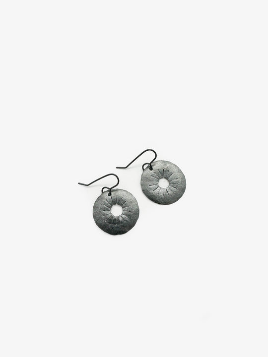 Sun Oxidised Silver Earrings