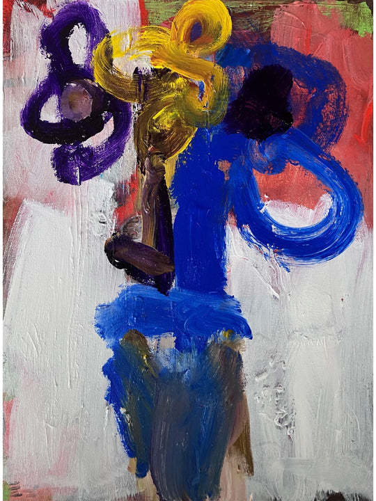 Flower Still Life in Cobalt