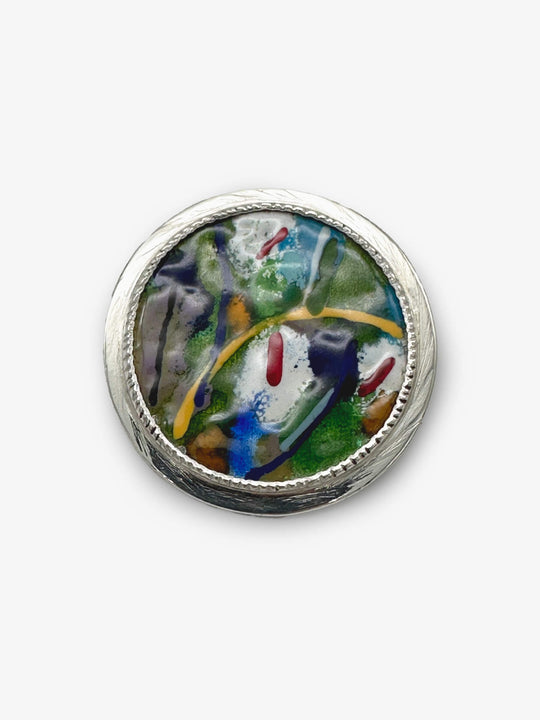 Round Enamel Brooch