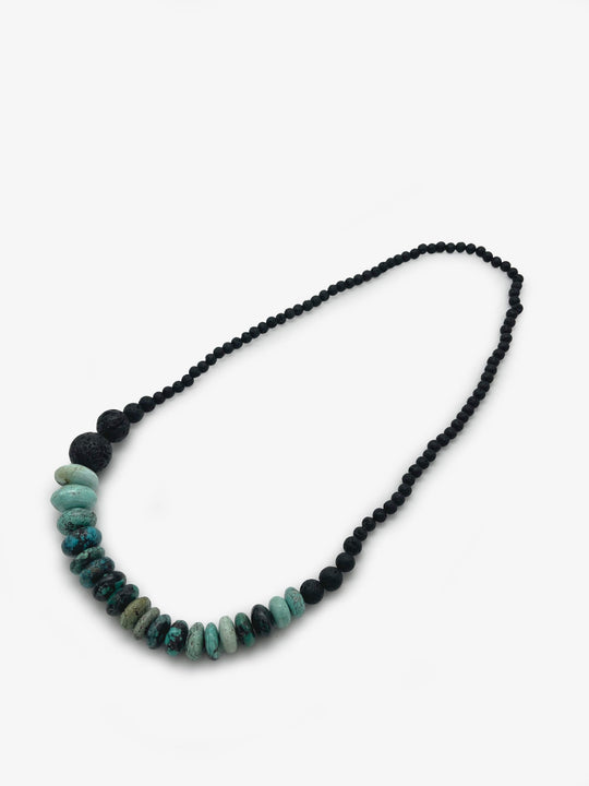 Turquoise and Lava Bead Necklace