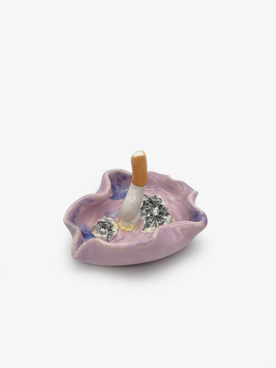 Lilac Crystal Ashtray