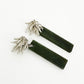 Cabbage Tree Earrings with Greenstone (AB386)
