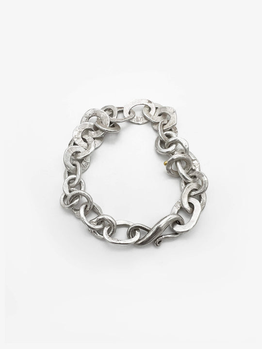 Chain Bracelet with Gold Bead Charm