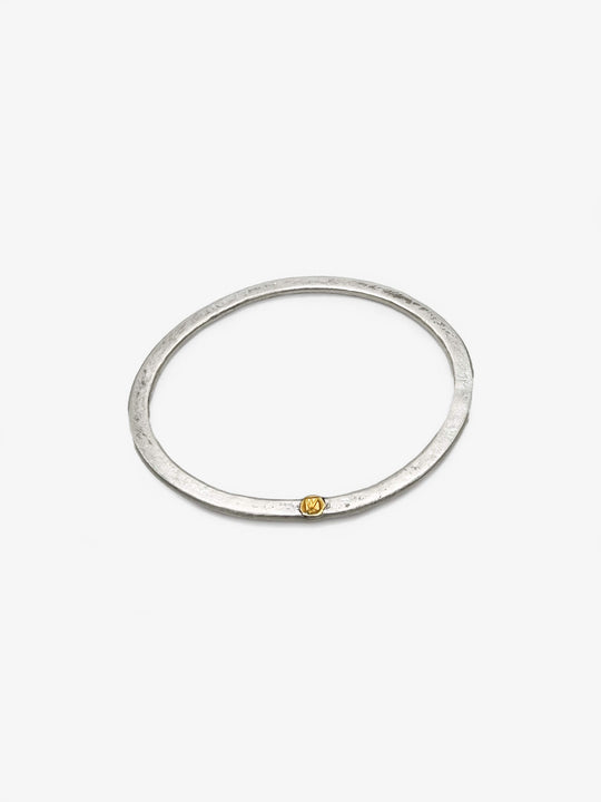 Fine Halo Bangle with Gold Stamp by Ann Culy