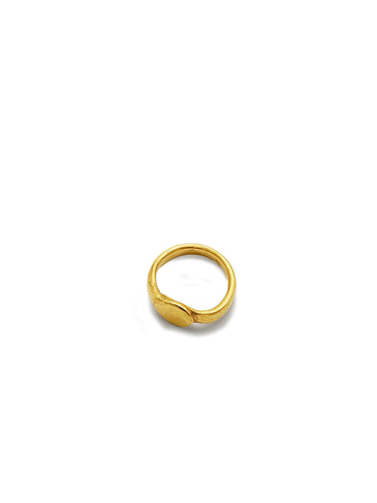 Fused Soft Shape Wrap Gold Ring by Ann Culy