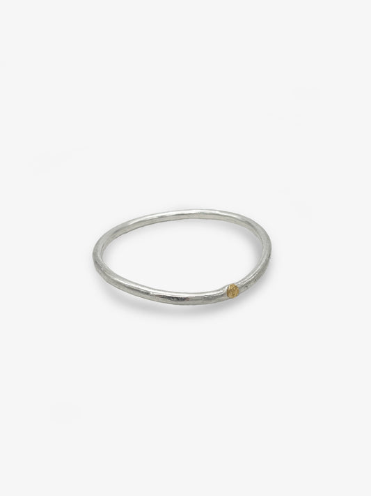 Pure Silver Ring with Pure Gold Stamp
