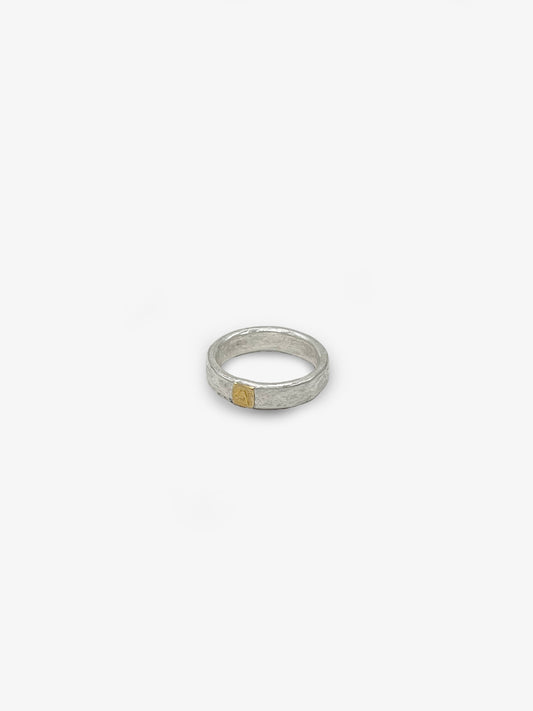 Silver Band with Pure Gold Stamp