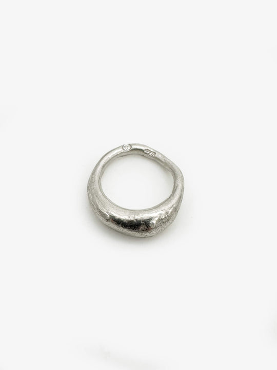 X Heavy Organic Pure Silver Ring (AC608)