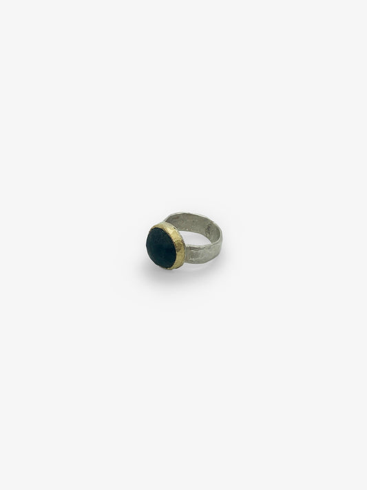 Black Granite and Gold Ring