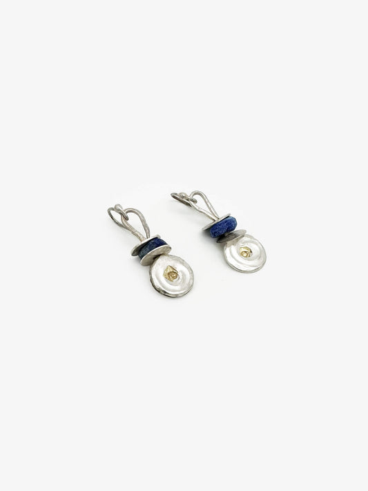 Spiral Drop Lapis Earrings (BC273)
