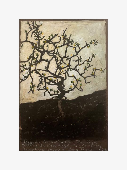 Digging for Gold - From Bendigo walking on Moa eggshells - Corokia Sculpture Study