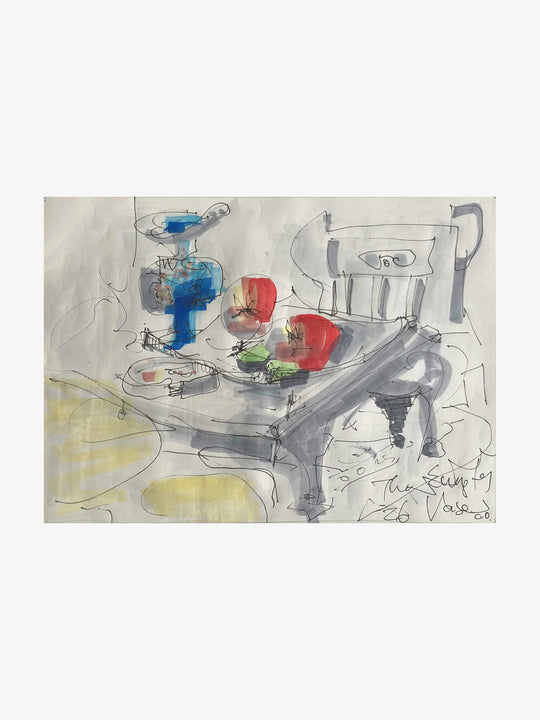 Blue Vase with Pomegranates Chair and Coasters