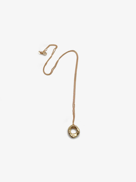 Small Circle Pendant with Diamond