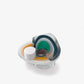Podette - orange, black, white, green with hexagonal base