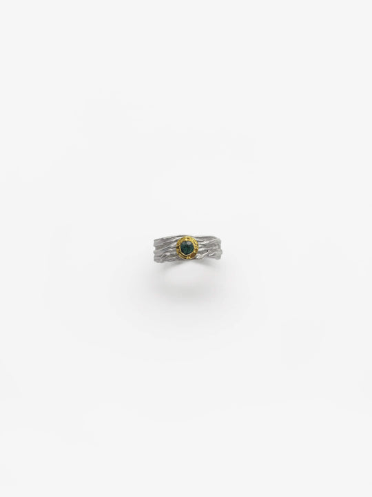 Green Sapphire and Gold Ring