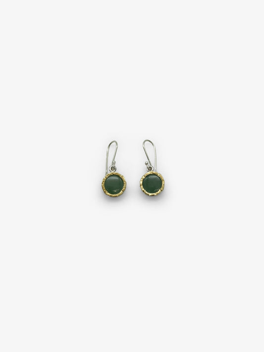 Round pounamu earrings (DM514) by David Mcleod