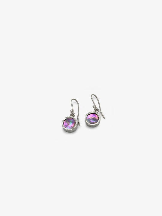 Round Paua Earrings with Sterling Silver