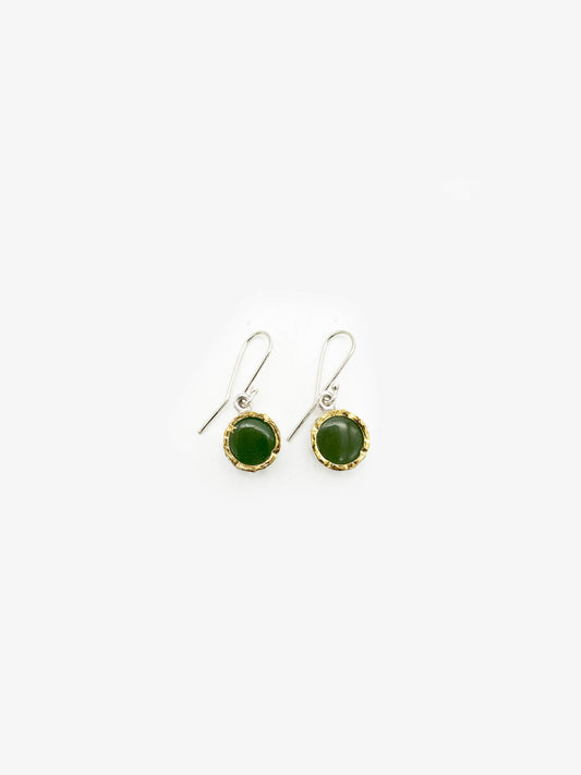 Pounamu Round Hanging Earring (DM566) by David McLeod