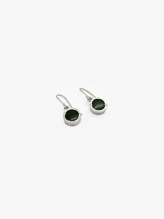 Silver Pounamu Drop Earrings (DM593)