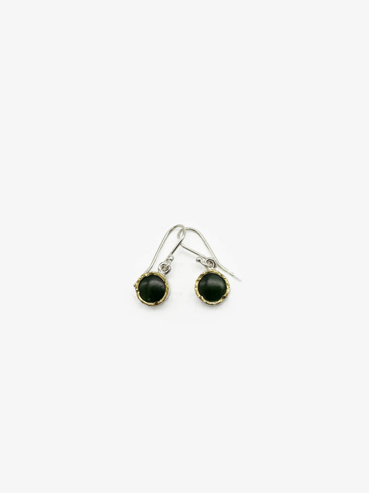 Small Round Pounamu Drop Earrings (DM604)