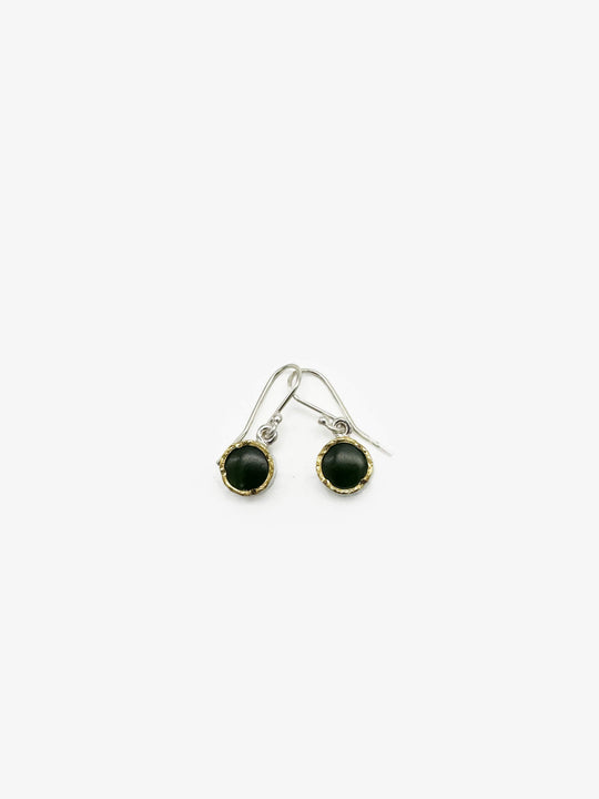 Small Round Pounamu Drop Earrings (DM604)