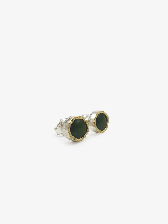 Small Round Pounamu Studs (DM607)