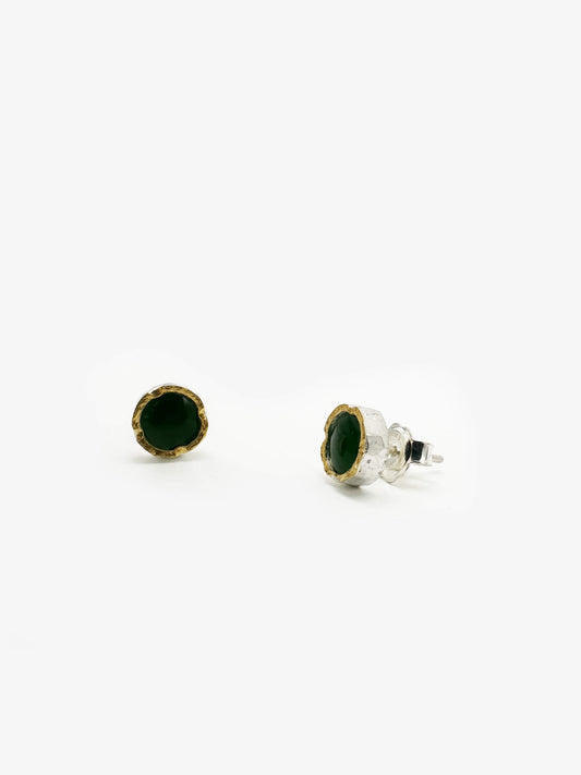 Small Pounamu Stud Earrings (DM617)
