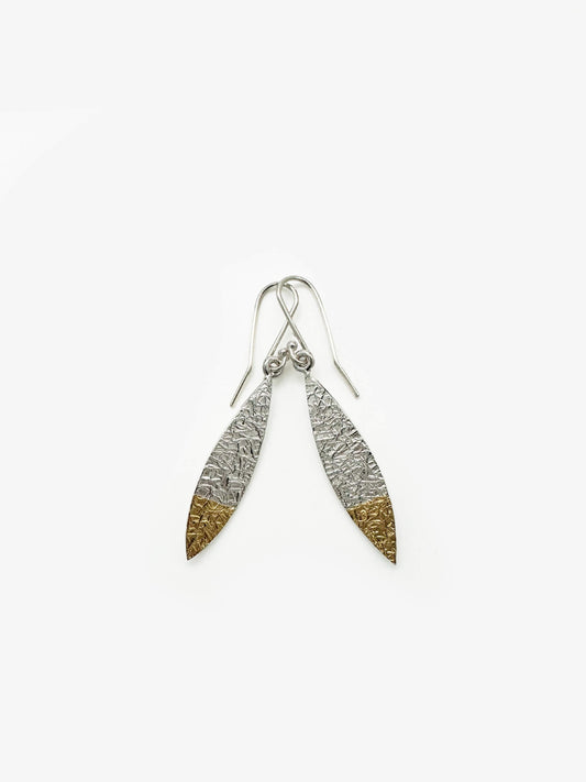 Large Texture Leaf Earrings (DM625)