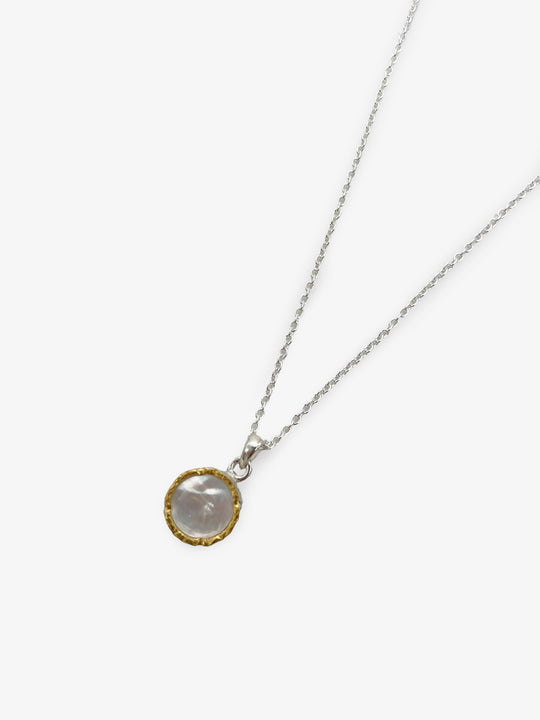 13mm Gold Edged Mother Of Pearl Pendant