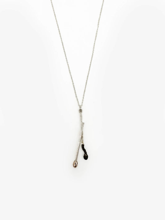 Burnt Live Match Pendant Necklace (DM654)