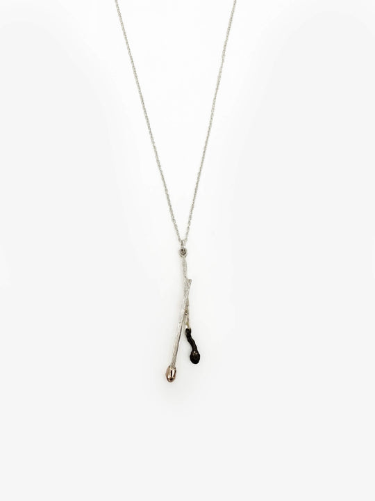 Burnt Live Match Pendant Necklace (DM654)