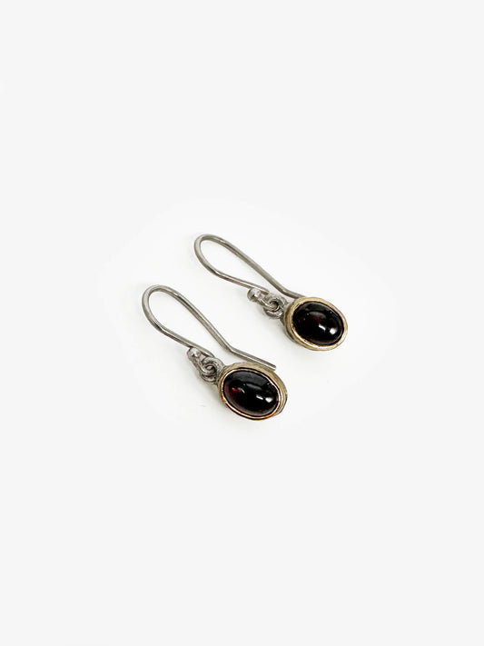 Oval Garnet Ingot Earrings (DM660)