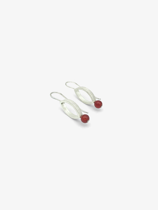 Navette Earrings with Carnelian