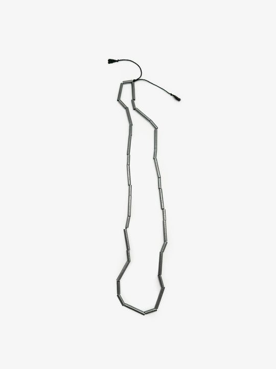 Black Hammered Tube Necklace