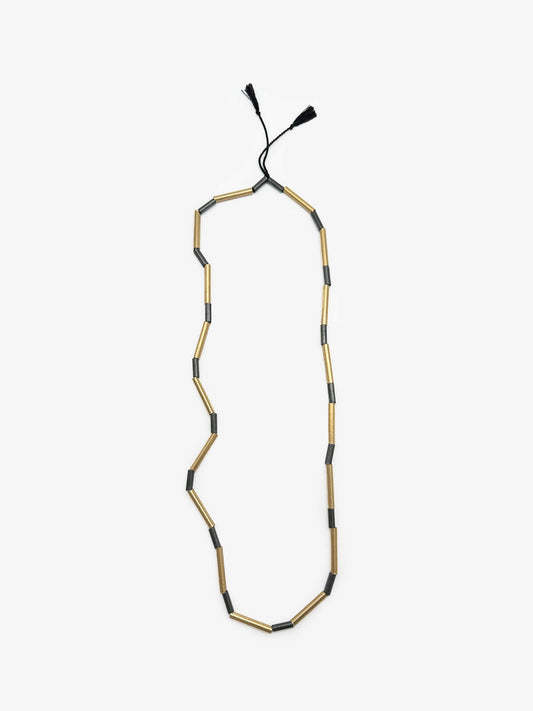 Gold & Black Tube Necklace