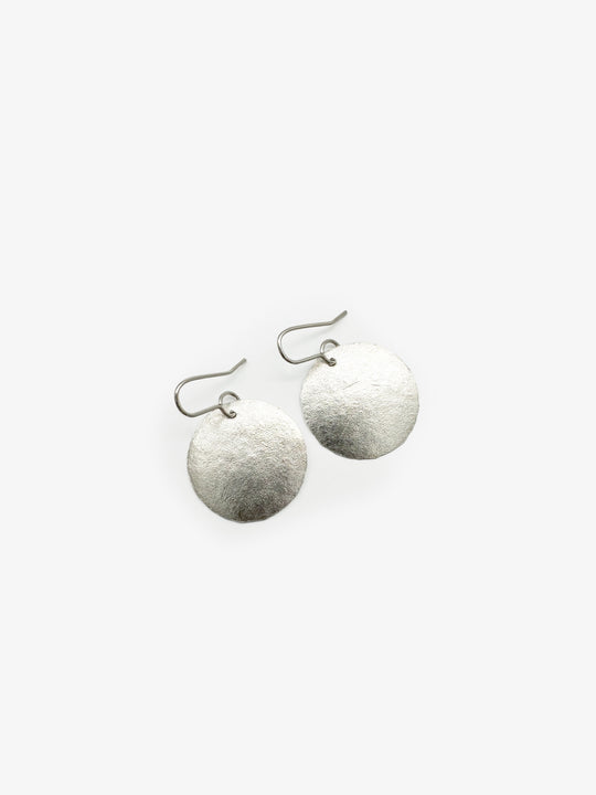 Round Silver Earrings