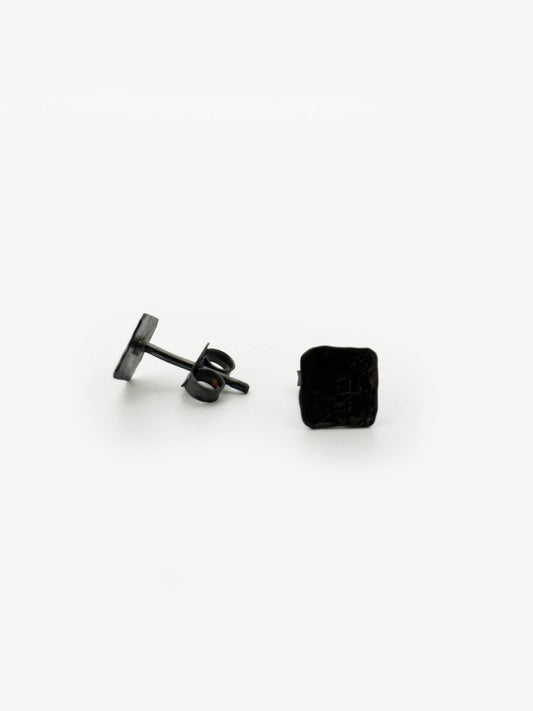Oxidised Silver Square Studs (IME100)