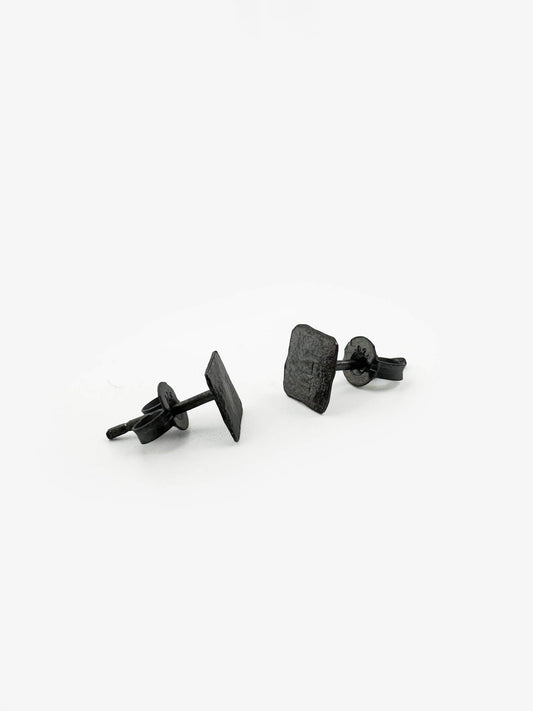 Oxidised Silver Square Studs (IME101)