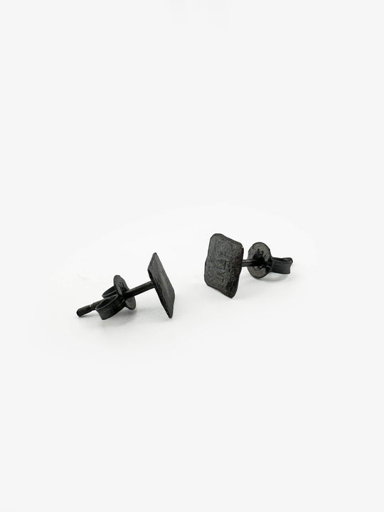 Oxidised Silver Square Studs (IME101)