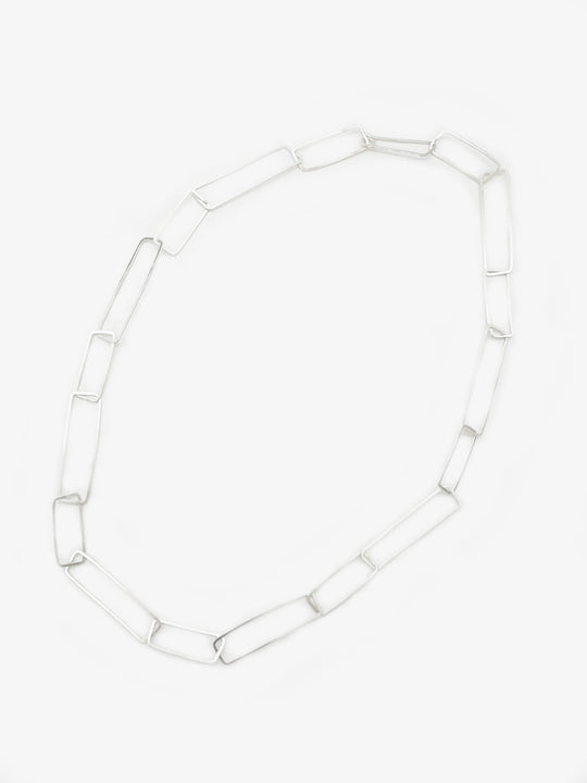 Silver Sketches Oblong Necklace (IME34)