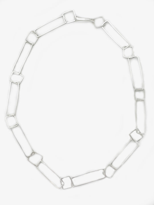 Silver Sketches Square Necklace (IME35)