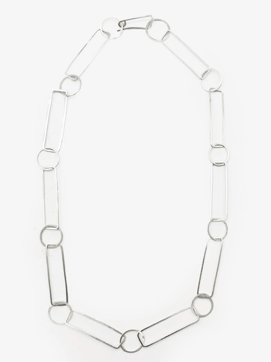 Silver Sketches Round Necklace (IME36)