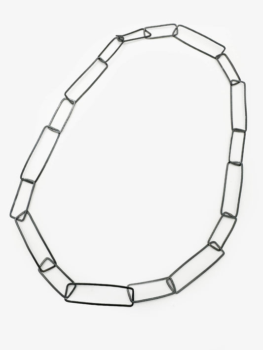 Oxidised Silver Sketches Oblong Necklace (IME37) by Ilse-Marie Erl
